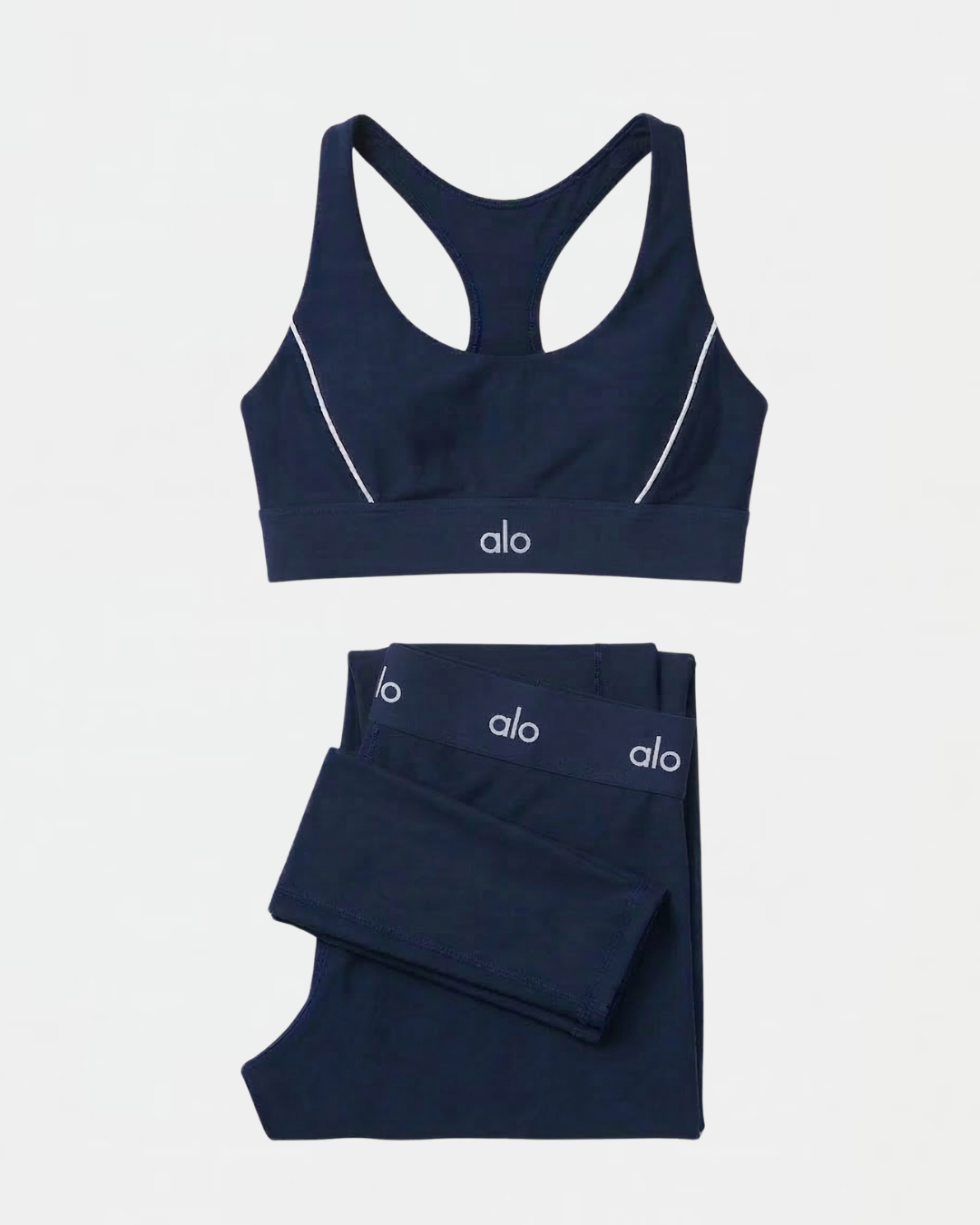 Ensemble Suit Up Alo Yoga Bleu — Tenue Yoga Sport Femme