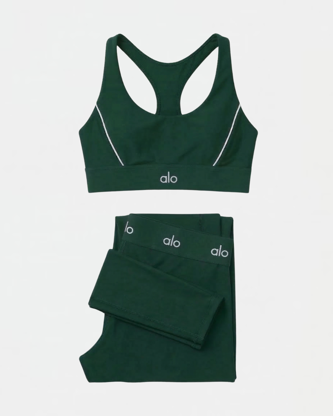 Ensemble Suit Up Alo Yoga Vert — Tenue Yoga Sport Femme