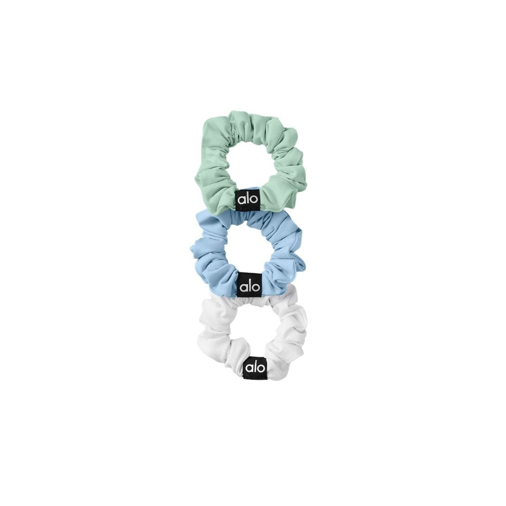 Scrunchie Alo Yoga 3-Pack Blanc Bleu Menthe — Accessoire Beauté Femme