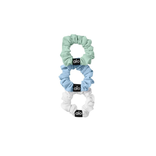 Scrunchie Alo Yoga 3-Pack Blanc Bleu Menthe — Accessoire Beauté Femme