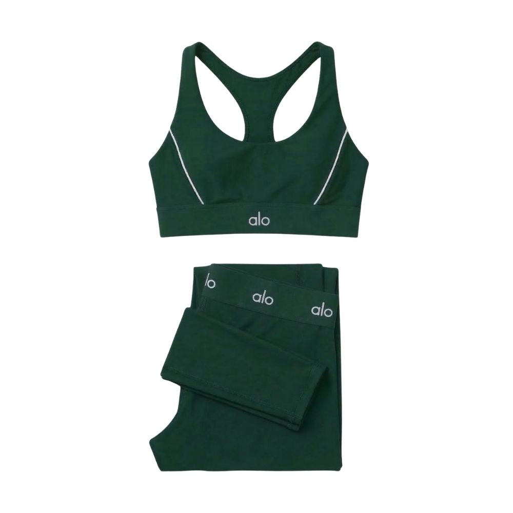 Ensemble Suit Up Alo Yoga Vert — Tenue Yoga Sport Femme