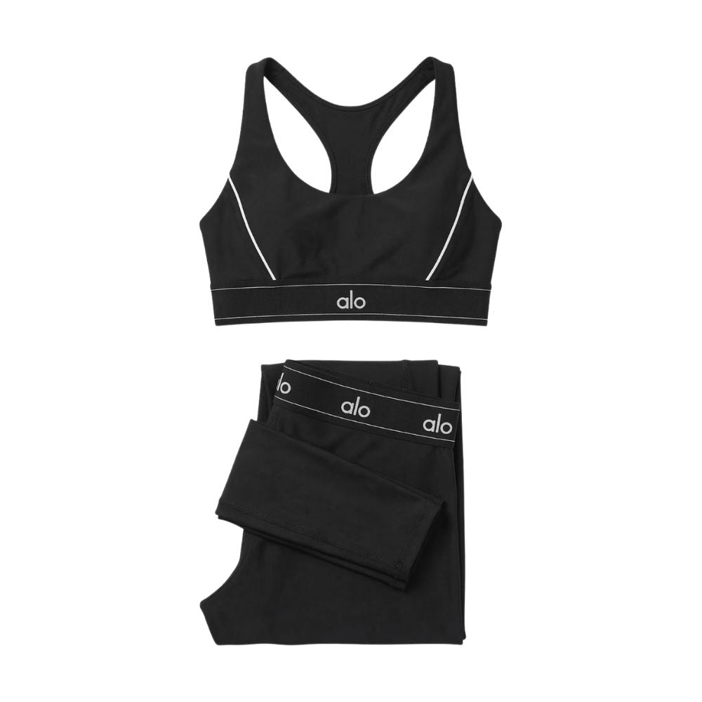 Ensemble Suit Up Alo Yoga Noir — Tenue Yoga Sport Femme