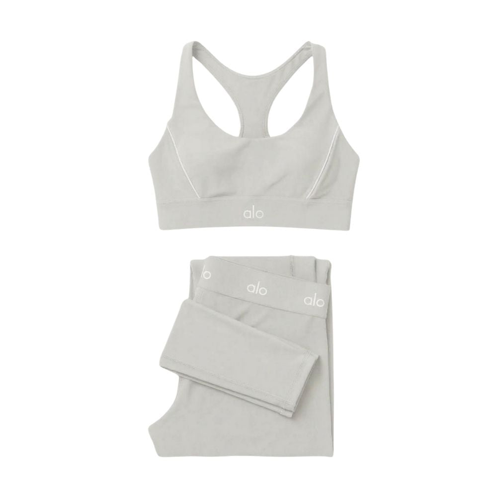 Ensemble Suit Up Alo Yoga Gris — Tenue Yoga Sport Femme