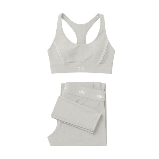 Ensemble Suit Up Alo Yoga Gris — Tenue Yoga Sport Femme