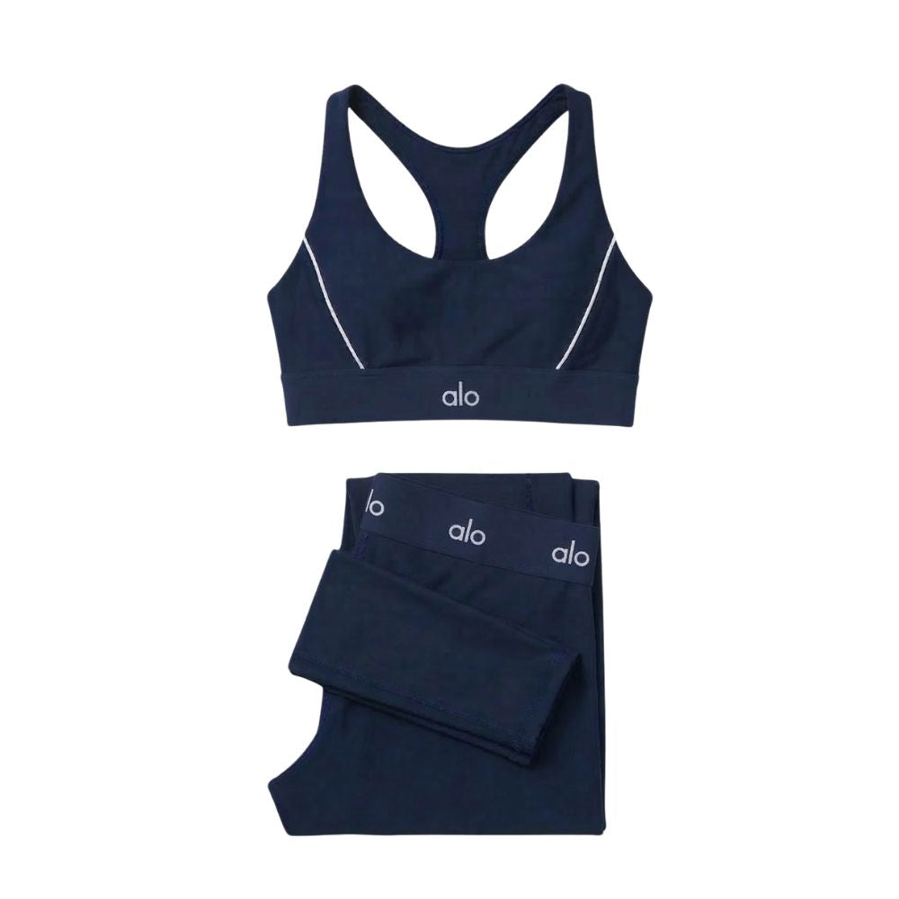 Ensemble Suit Up Alo Yoga Bleu — Tenue Yoga Sport Femme