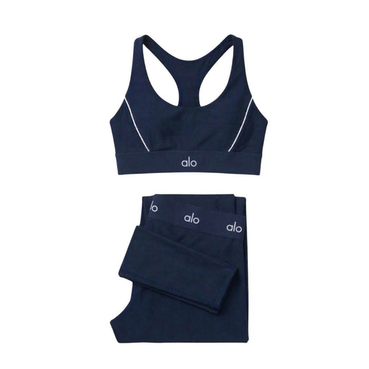Ensemble Suit Up Alo Yoga Bleu — Tenue Yoga Sport Femme