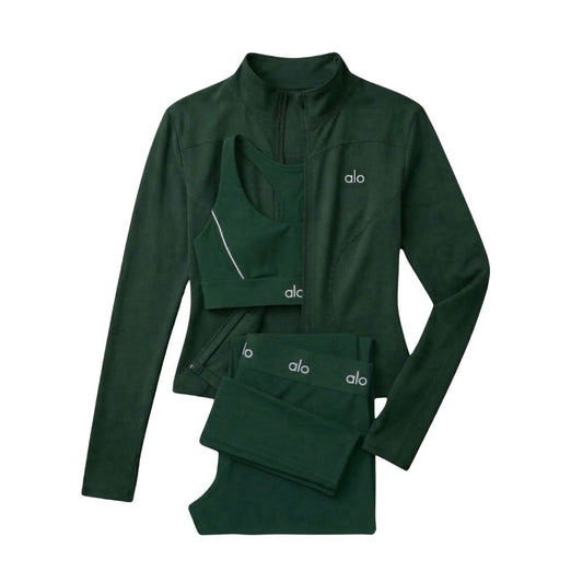 Ensemble Complet Suit Up Alo Yoga Vert — Tenue Yoga Sport Femme