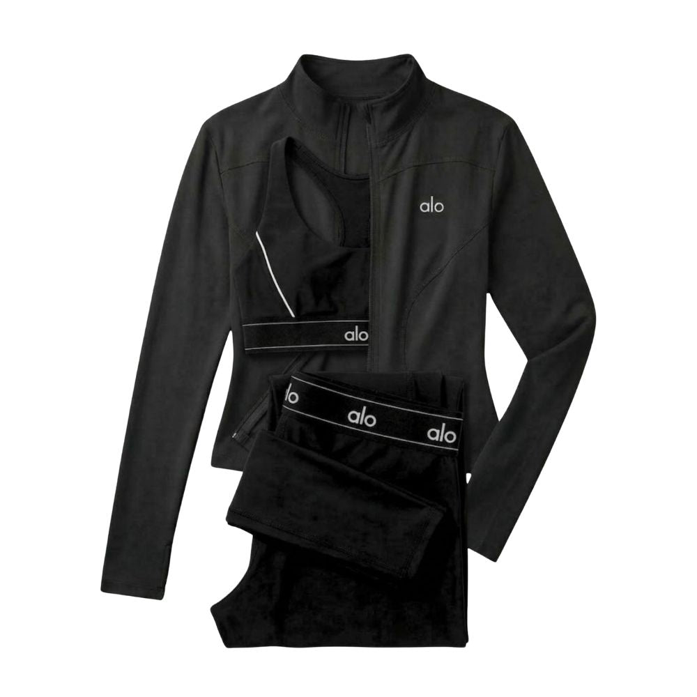 Ensemble Complet Suit Up Alo Yoga Noir — Tenue Yoga Sport Femme