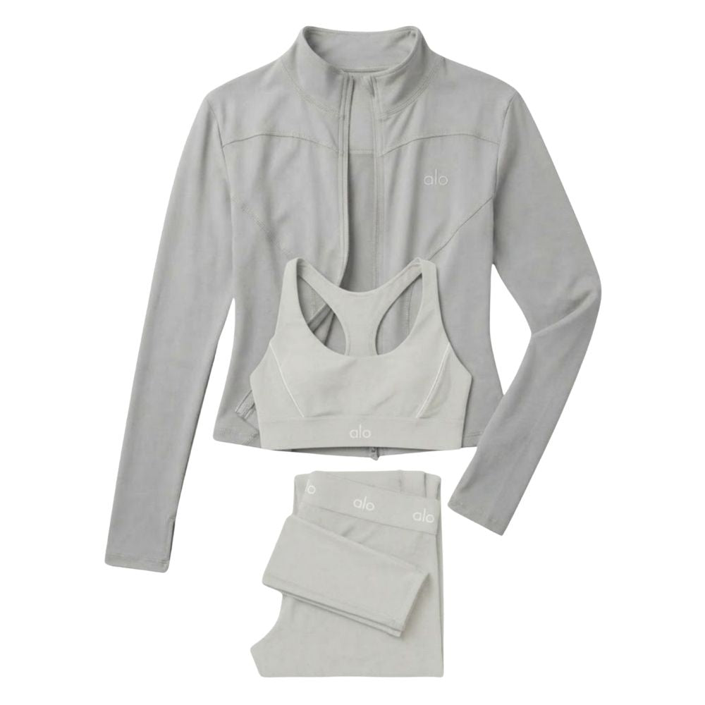 Ensemble Complet Suit Up Alo Yoga Gris — Tenue Yoga Sport Femme
