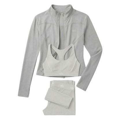 Ensemble Complet Suit Up Alo Yoga Gris — Tenue Yoga Sport Femme