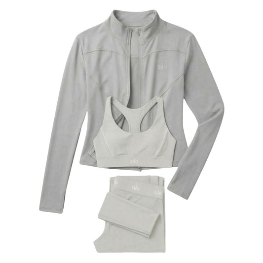 Ensemble Complet Suit Up Alo Yoga Gris — Tenue Yoga Sport Femme