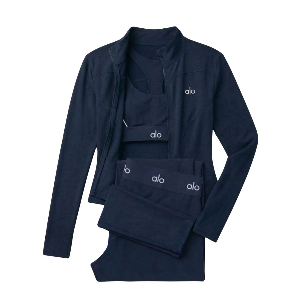 Ensemble Complet Suit Up Alo Yoga Bleu — Tenue Yoga Sport Femme