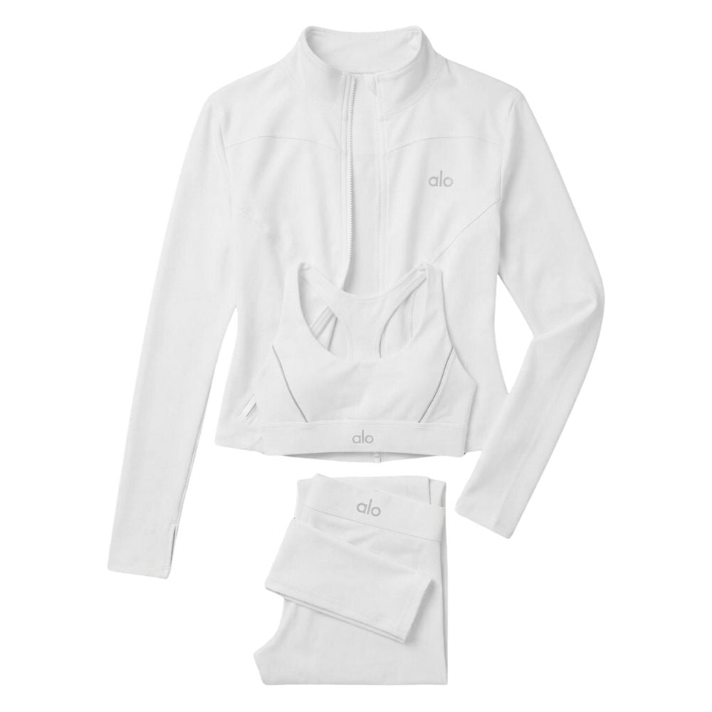 Ensemble Complet Suit Up Alo Yoga Blanc — Tenue Yoga Sport Femme