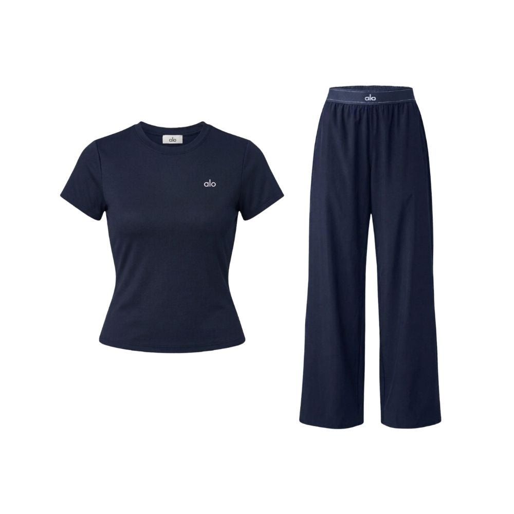 Ensemble Sport Alo Yoga Bleu — Tenue Sport Femme