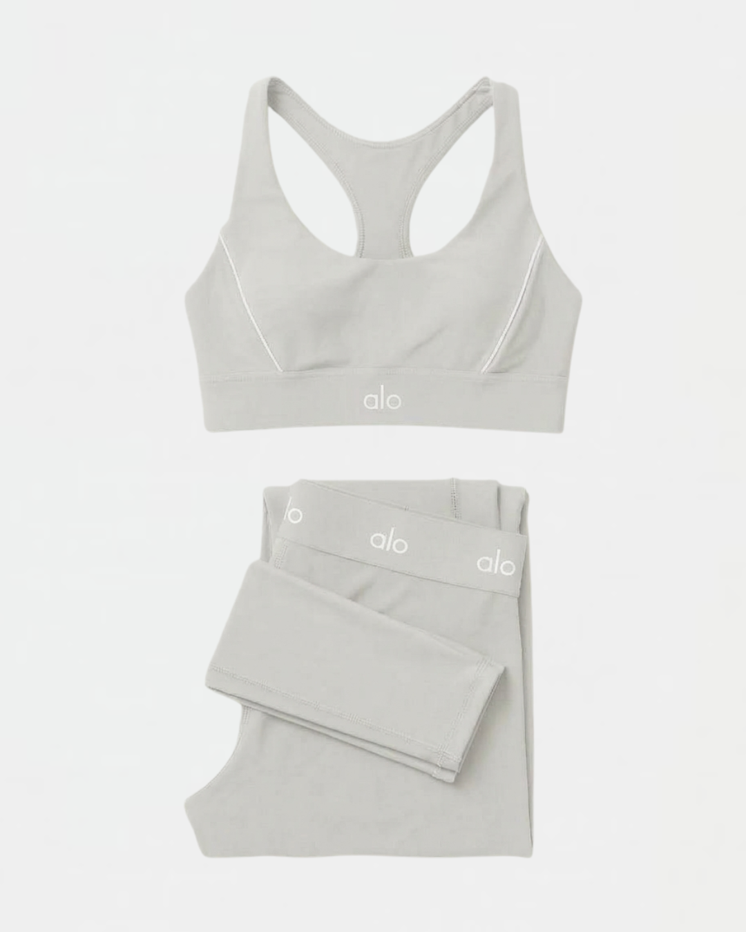 Ensemble Suit Up Alo Yoga Gris — Tenue Yoga Sport Femme