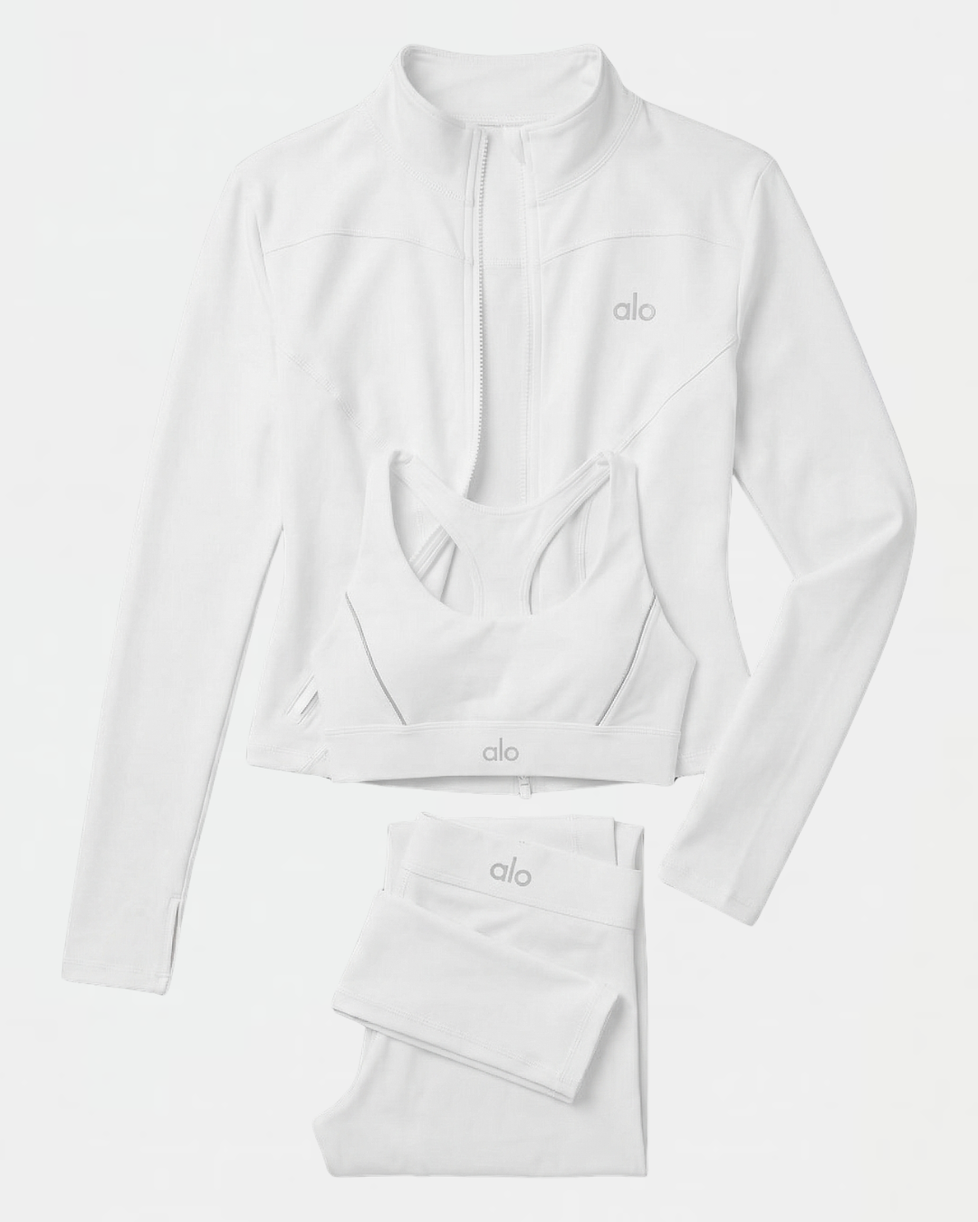 Ensemble Complet Suit Up Alo Yoga Blanc — Tenue Yoga Sport Femme