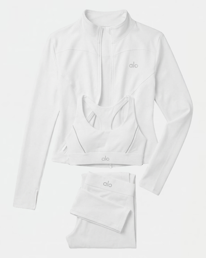 Ensemble Complet Suit Up Alo Yoga Blanc — Tenue Yoga Sport Femme