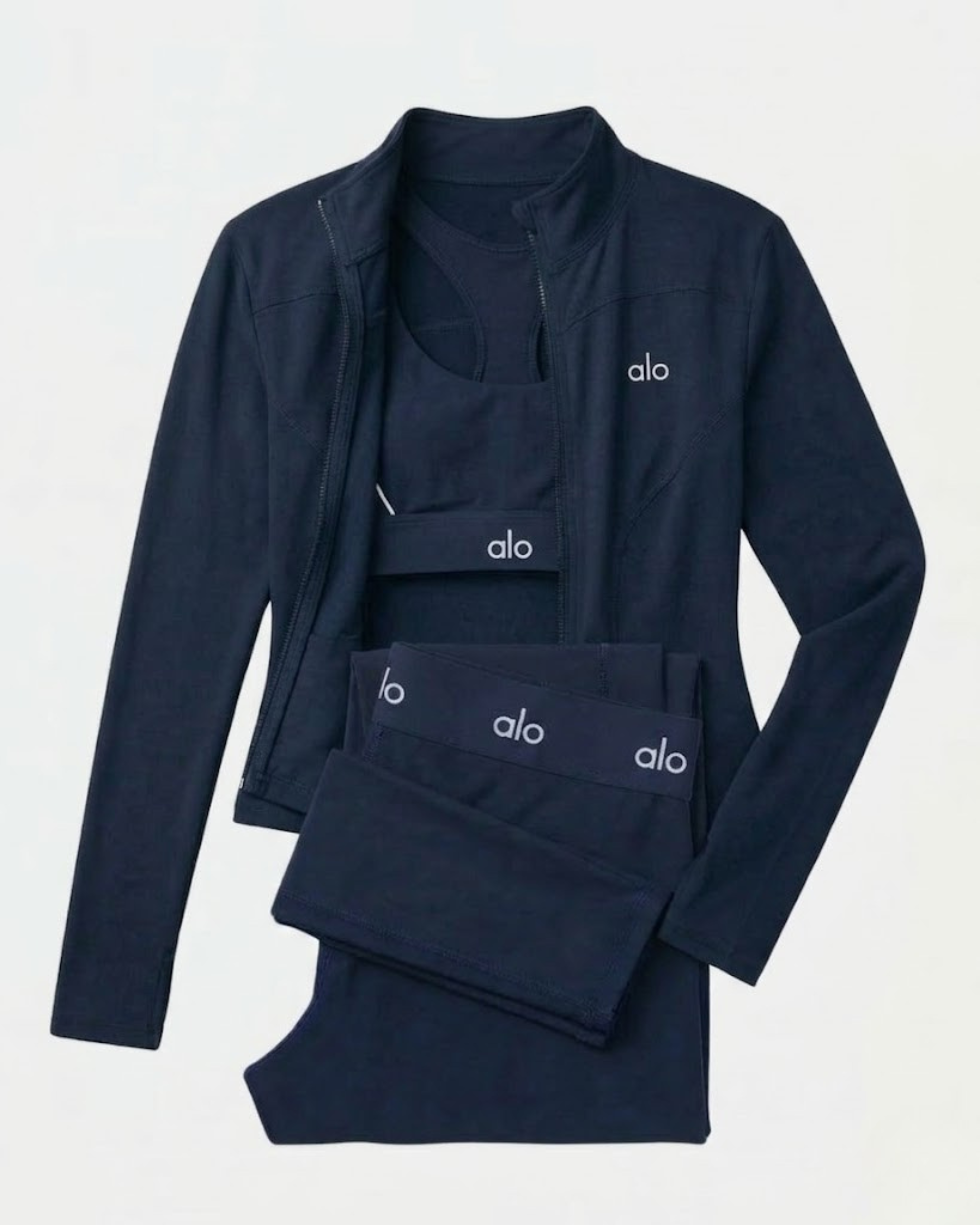 Ensemble Complet Suit Up Alo Yoga Bleu — Tenue Yoga Sport Femme