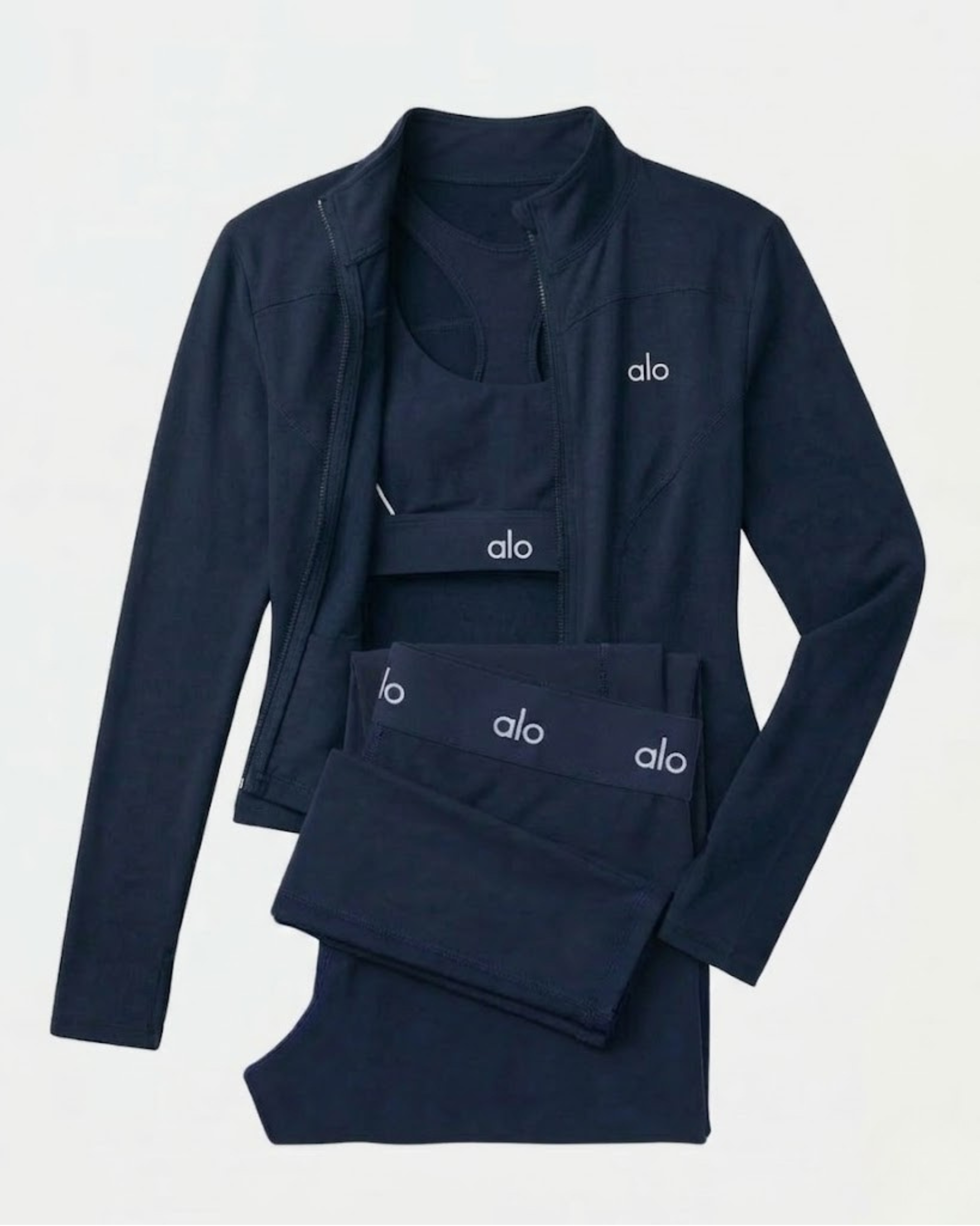 Ensemble Complet Suit Up Alo Yoga Bleu — Tenue Yoga Sport Femme