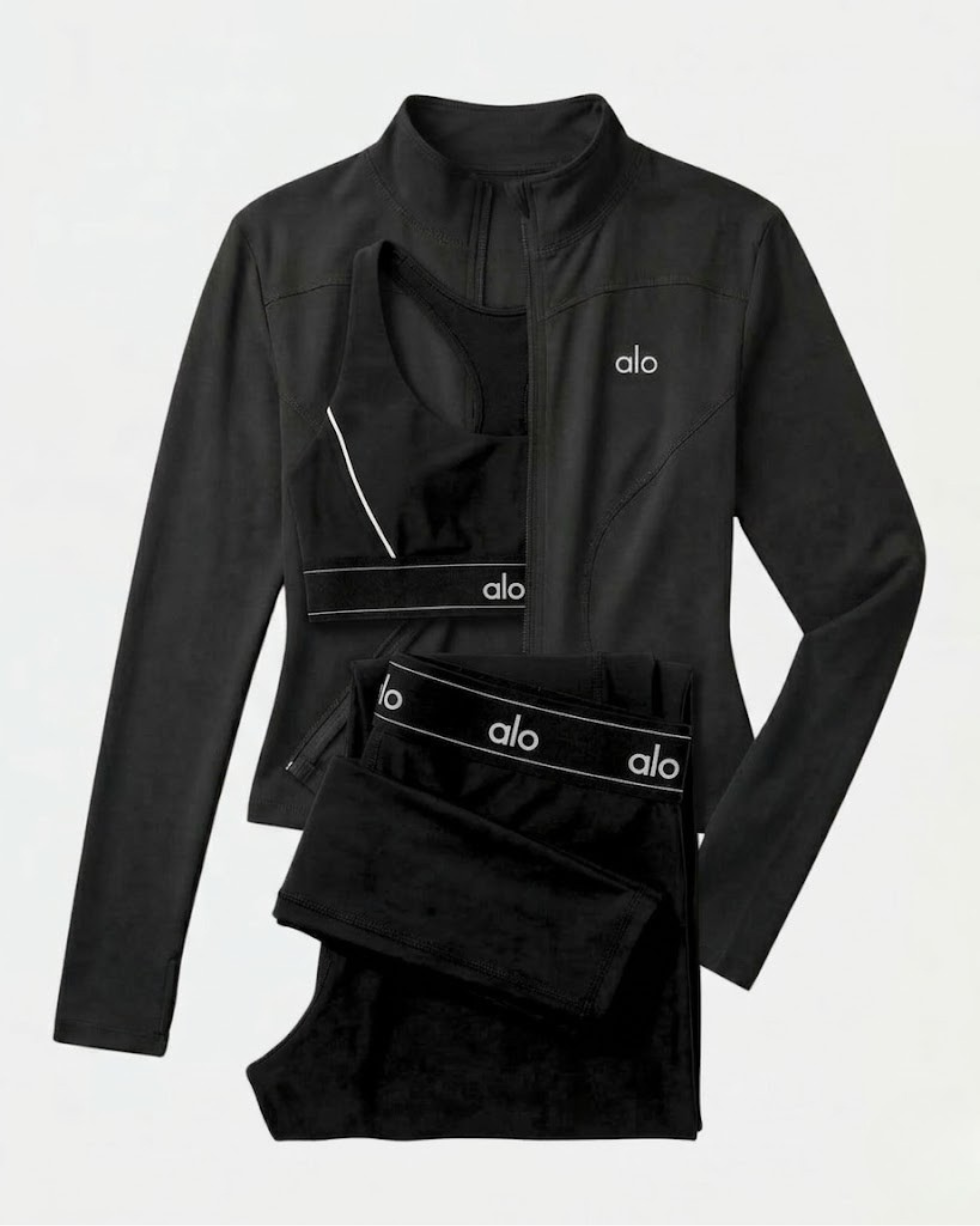 Ensemble Complet Suit Up Alo Yoga Noir — Tenue Yoga Sport Femme