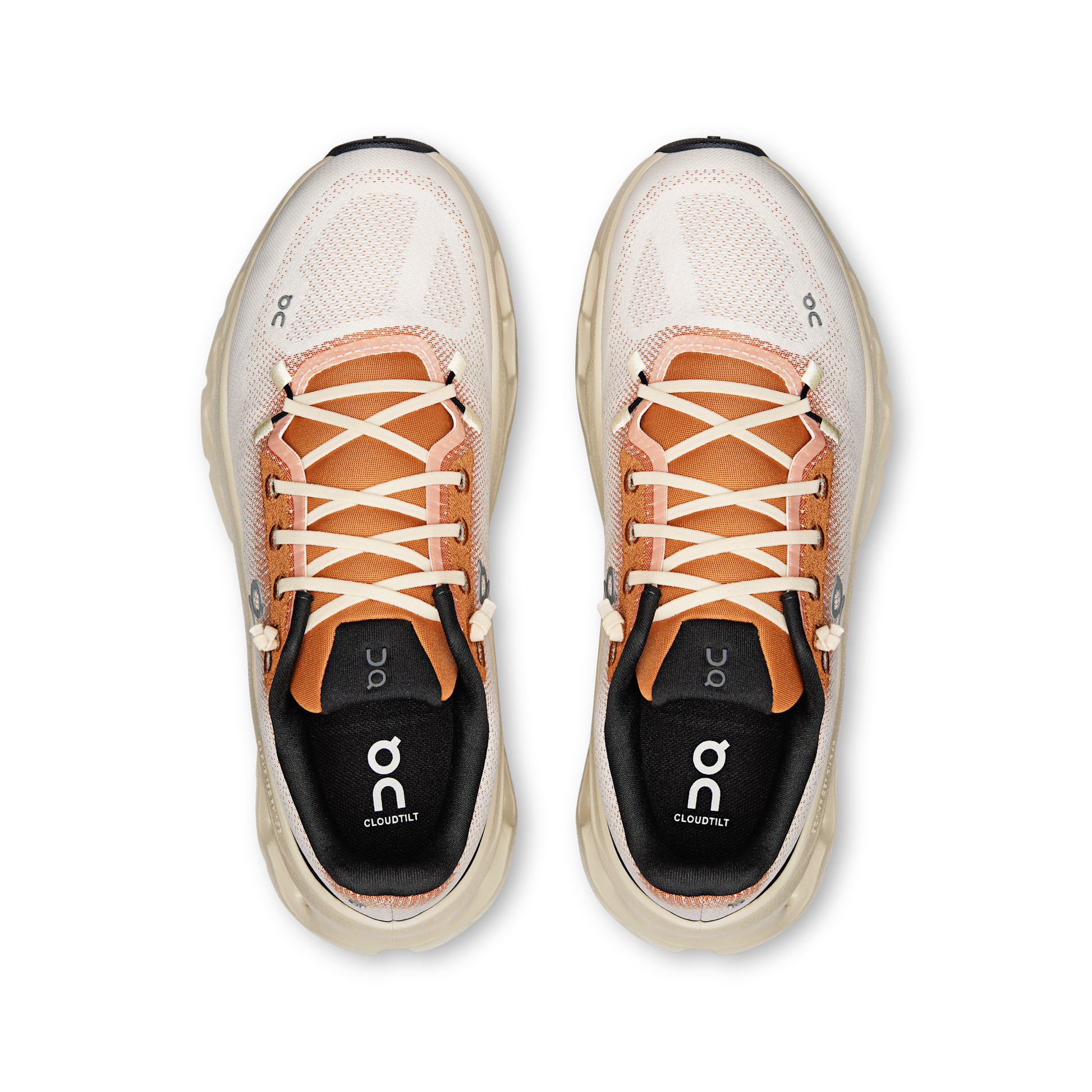 Basket ON Running Cloudtilt Blanc Orange — Chaussure Sport CloudTec