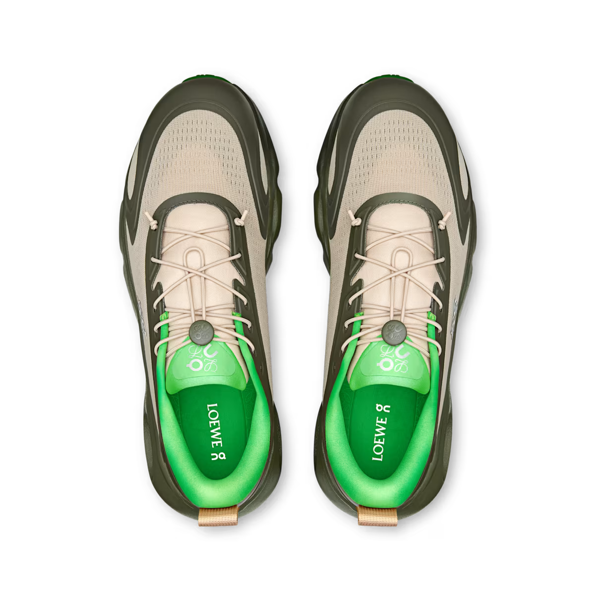 Sneaker Loewe x ON Cloudsolo Kaki Sable — Chaussure Luxe Running