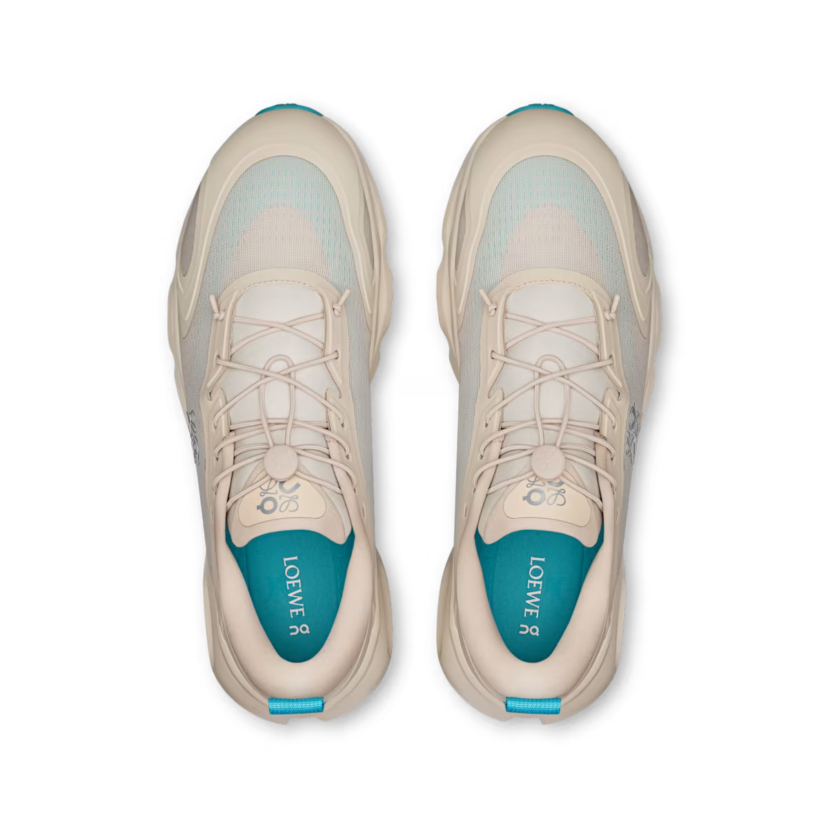 Sneaker Loewe x ON Cloudsolo Sable Turquoise — Chaussure Luxe Running